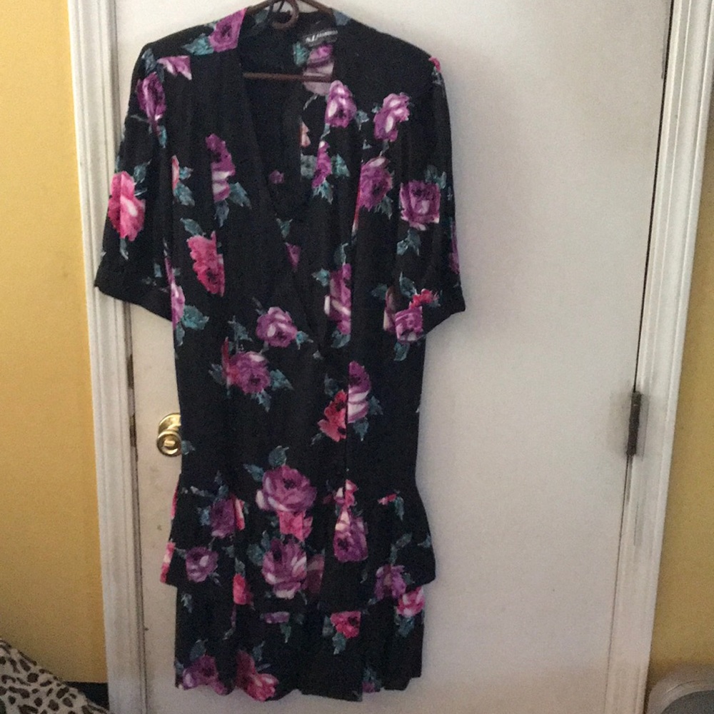 Flower purple and black dress